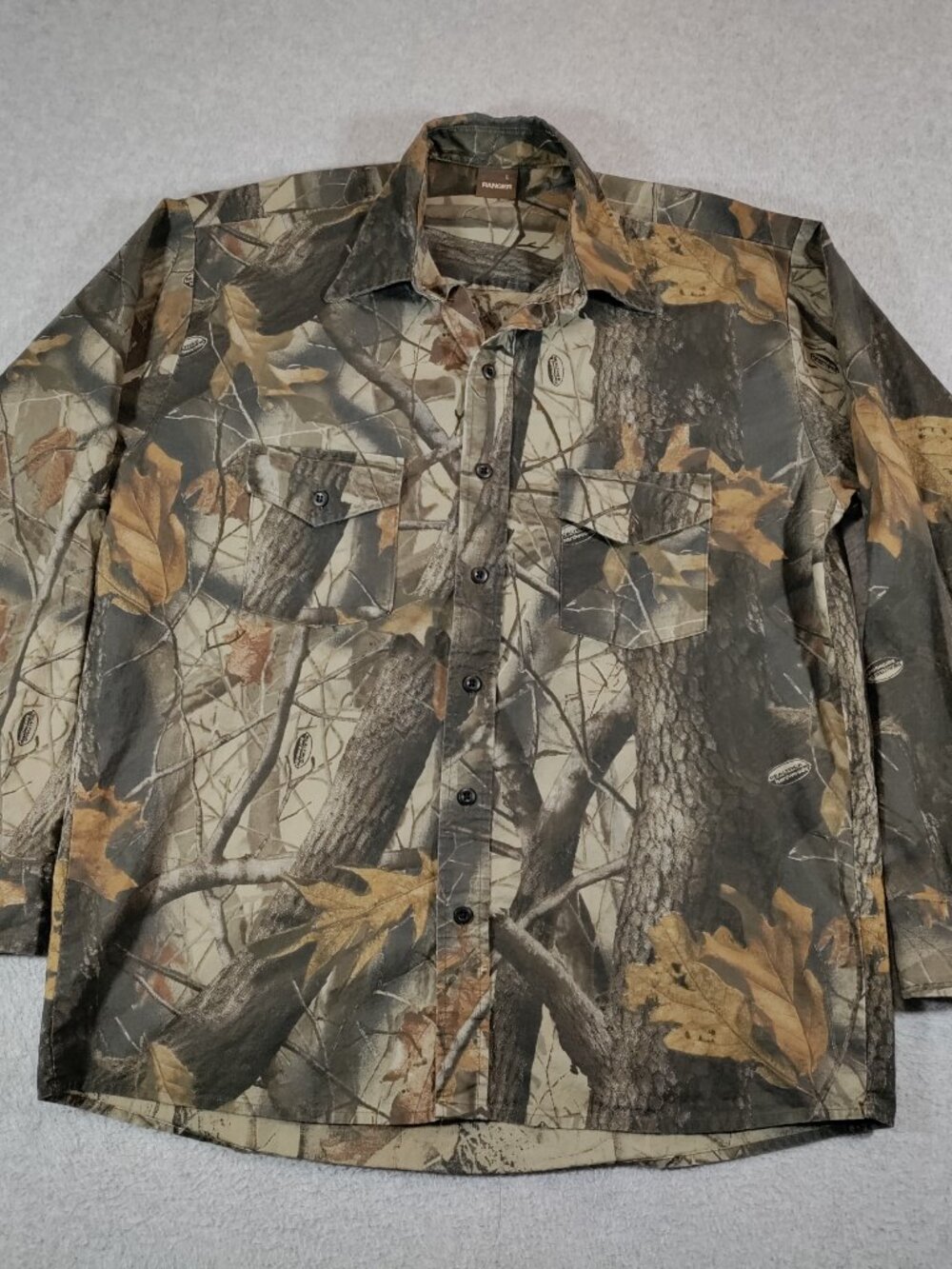 Ranger RealTree Shirt Mens Large Hardwood Camo Long Sleeve Button Up Hunting